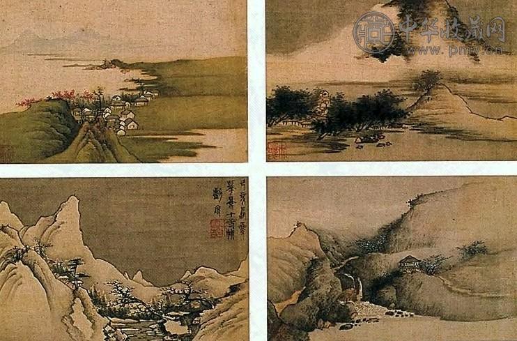 明 刘度 山水 册页(12开) 设色绢本