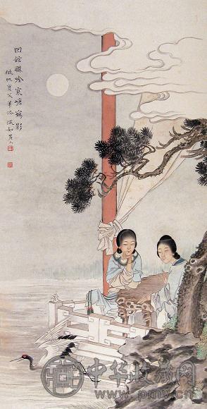 黄淡如 仕女 立轴 设色纸本