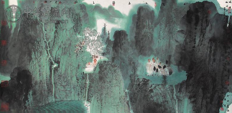 卢禹舜 2005年作 唐人诗意 镜心 设色纸本