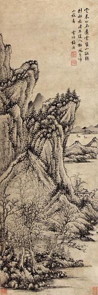 梅庚 山水 立轴 水墨纸本