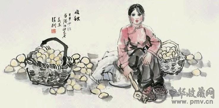 王胜利 收秋 横幅 设色纸本