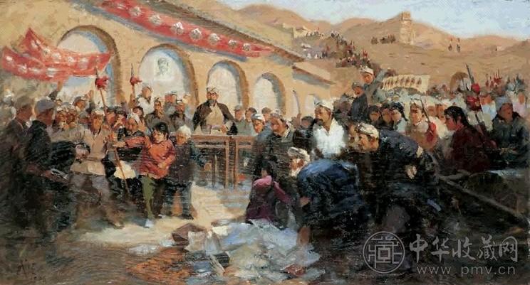 尹戎生 1976-77年 暴风骤雨 布面油画