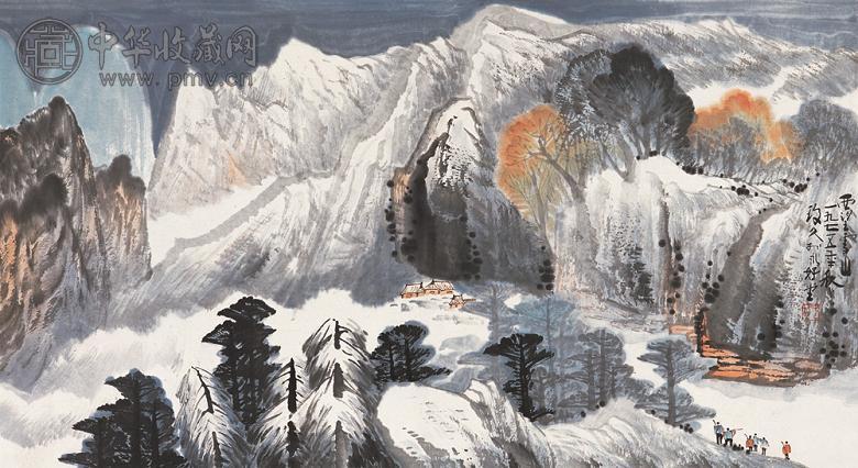 李琼久 1975年作 西望雪山 镜心 设色纸本