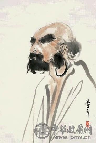 欧豪年 人物 镜片 纸本