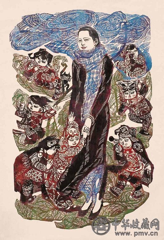 江碧波 风华正茂 版画