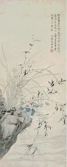 马守贞 乙酉年作 潇湘清逸 立轴 设色纸本