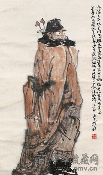 程大利 钟馗 立轴 设色纸本