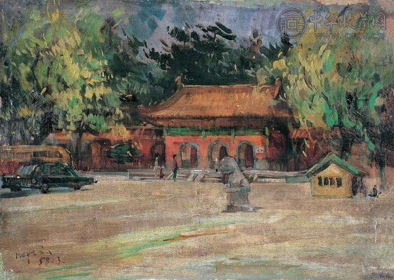倪贻德 1958年作 北京北海公园 油彩布面