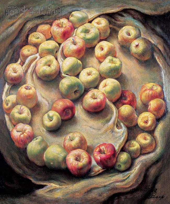 李贵男 1996年作 三十九个苹果 布面 油画