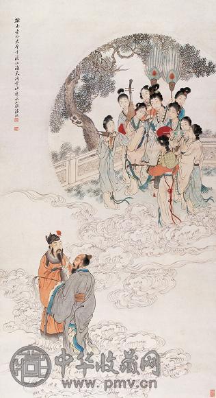 潘琪 现代 仙宫雅韵 立轴 设色纸本