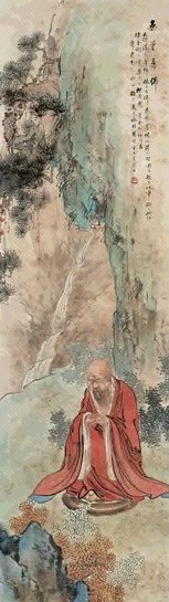 施桢 无量寿佛 立轴 设色纸本