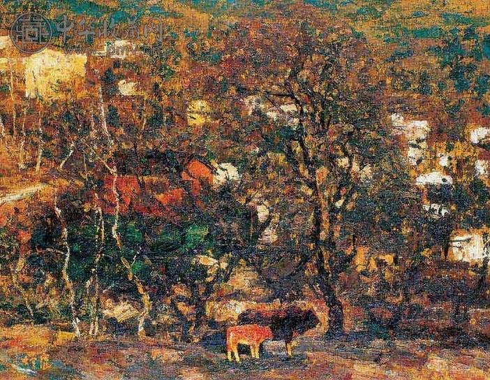 邵增虎 2001年 山村秋色 (原名：梅家大湾的风景) 布画