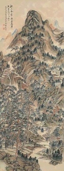 吴衡 丙午(1906年)作 层峦叠翠 立轴 设色纸本