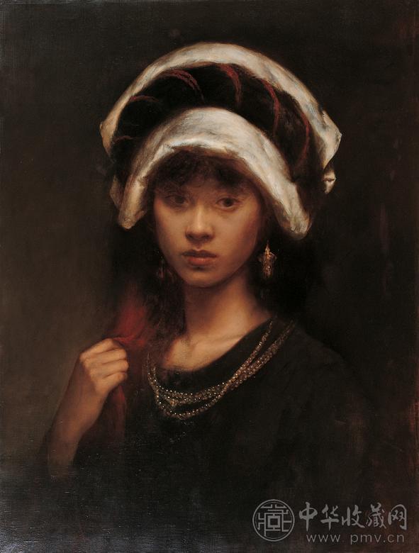 张利（写实画派） 1992年作 少女 布面 油画