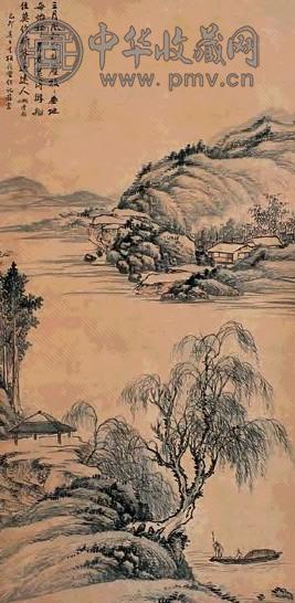 金尔珍 风和三月舟 立轴 设色纸本
