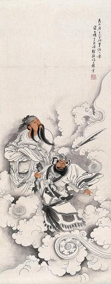 徐燕荪 近现代 关圣像 立轴 设色纸本