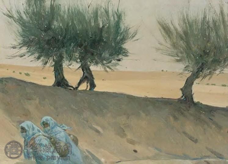 全山石 红柳 连框 油画