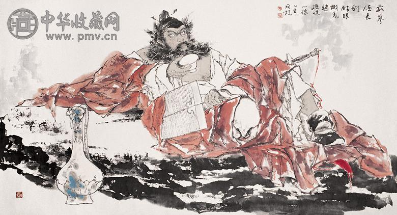 韩国臻 乙亥(1995年)作 钟馗小像 镜心 设色纸本