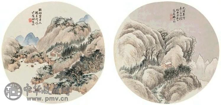 杨昌沂 辛卯(1891年)作 山水 镜心 设色绢本