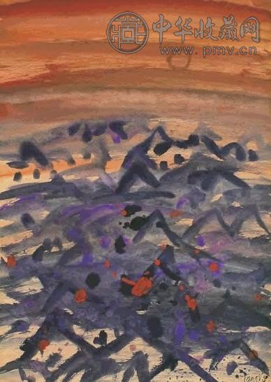 1965年 唐海文 山 纸本