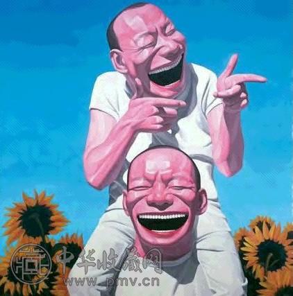 岳敏君 2003年作 向日葵 油画画布