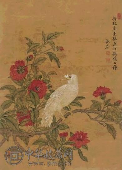 于寿伯 花鸟 立轴 设色绢本