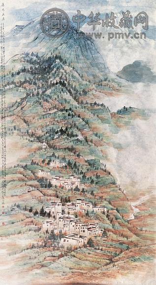 林良丰 2005年作 康巴民居 镜心 设色纸本