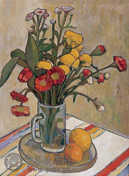 闵希文 柳丁和花 油画 画布