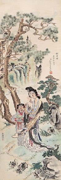 卜孝怀 献寿图 立轴 纸本