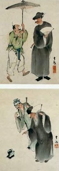 清 曾衍东 登场傀儡 册页(4开选2)