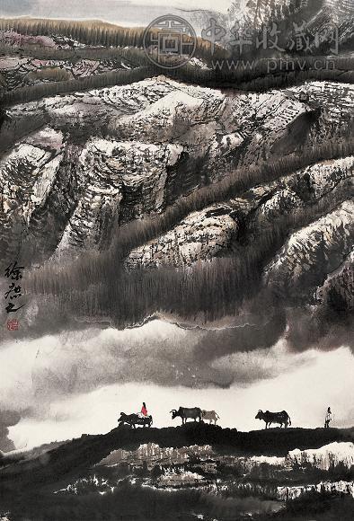 徐庶之 牧归 立轴 设色纸本