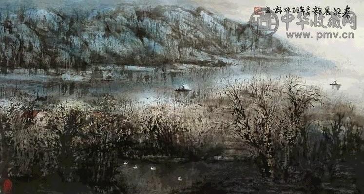 胡振朗 2002年作 春江晨韵 镜心 纸本