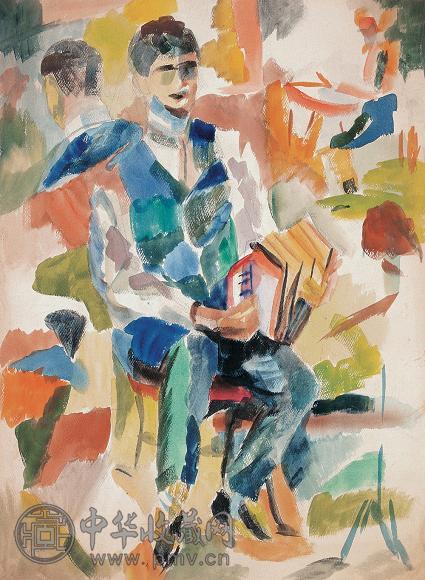 朱沅芷 读书 纸面 水彩(双面)