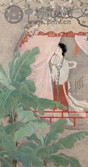 鲍少游 春思图 立轴 设色纸本
