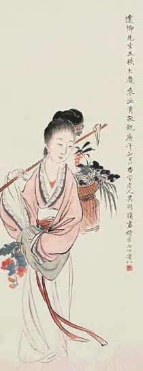 吴杏芬 1930年作 麻姑献寿 立轴 设色纸本