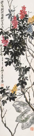 梅阡 天竺 立轴 纸本