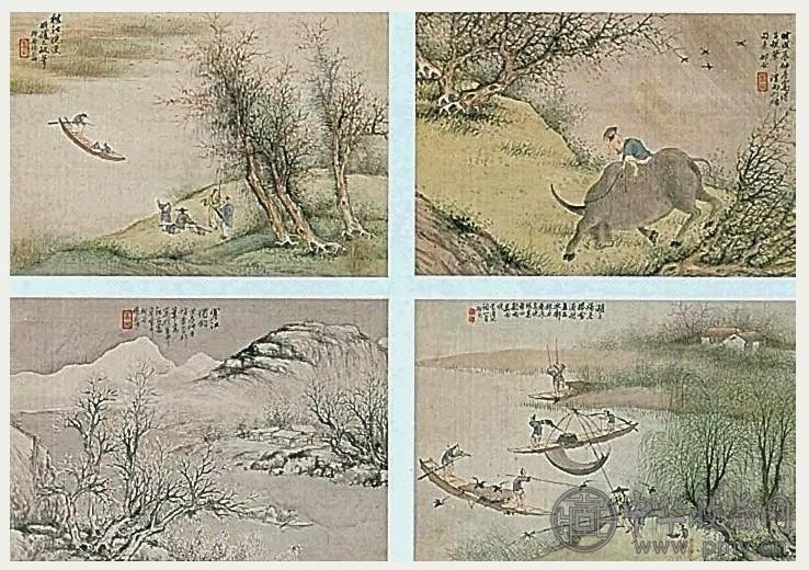 清 杨柳谷 山水人物 册页(13开) 水墨或设色绢本