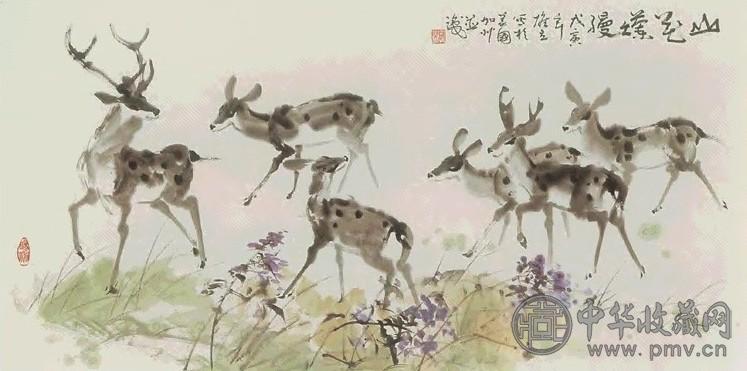 二十世纪 陈雄立 山花烂漫 镜心