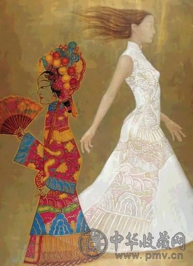 李云 2003年作 现代仕女图之二 布面油画