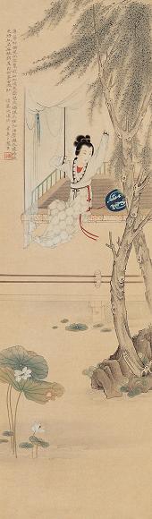 卜孝怀 仕女 立轴 设色纸本