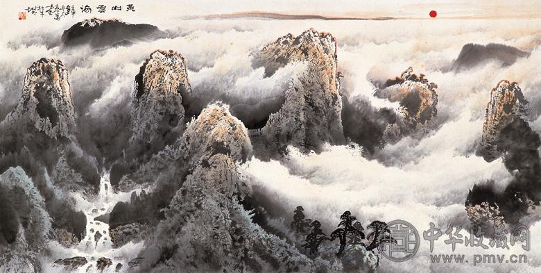 庞泰嵩 壬申(1992年)作 黄山云海 镜心 设色纸本