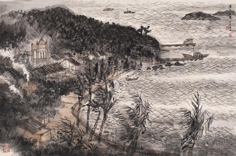 张彦 东平大澳 镜心 设色纸本