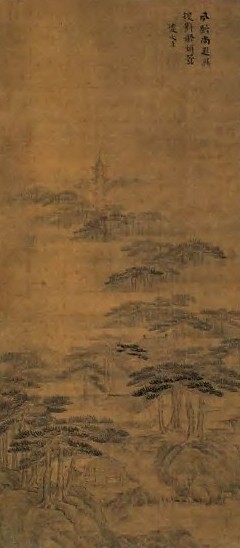 凌必正 明 楼台仙阁 轴
