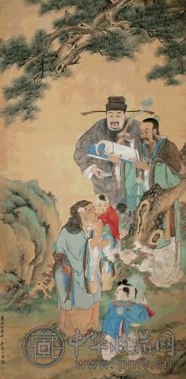 清初 唐俊 三星图 轴