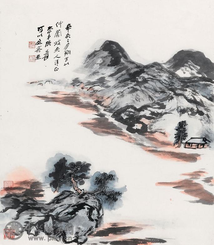 张大千 1971年作 山水 镜心 设色纸本