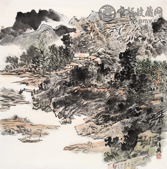 张复兴 2004年作 溪山青韵图 镜心 设色纸本