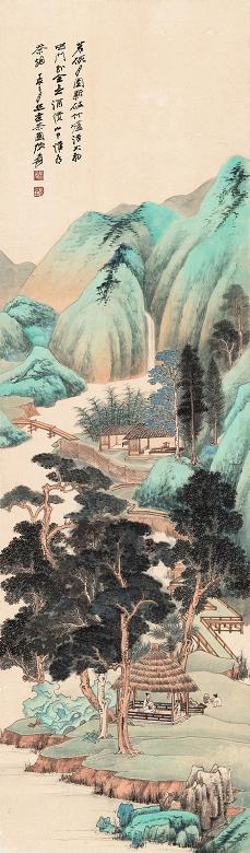 张大千 1947年作 煮茶图 镜心 设色纸本