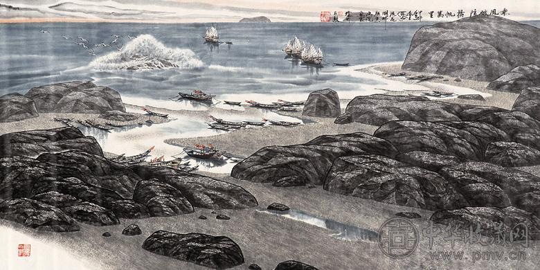 邓子敬 甲申(2004年)作 扬帆万里 镜心 设色纸本