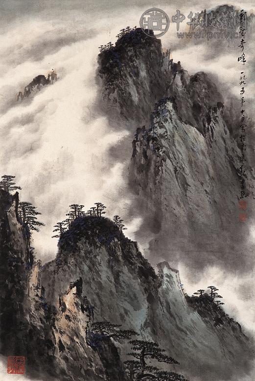 魏紫熙 1995年作 云壑奇峰 立轴 设色纸本