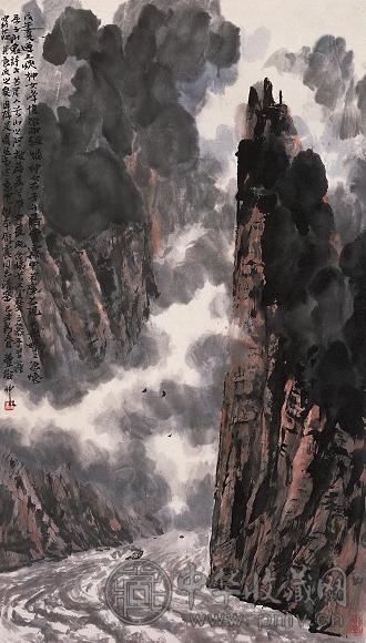 林丰俗 戊午(1978年)作 巫峡神女峰 立轴 设色纸本